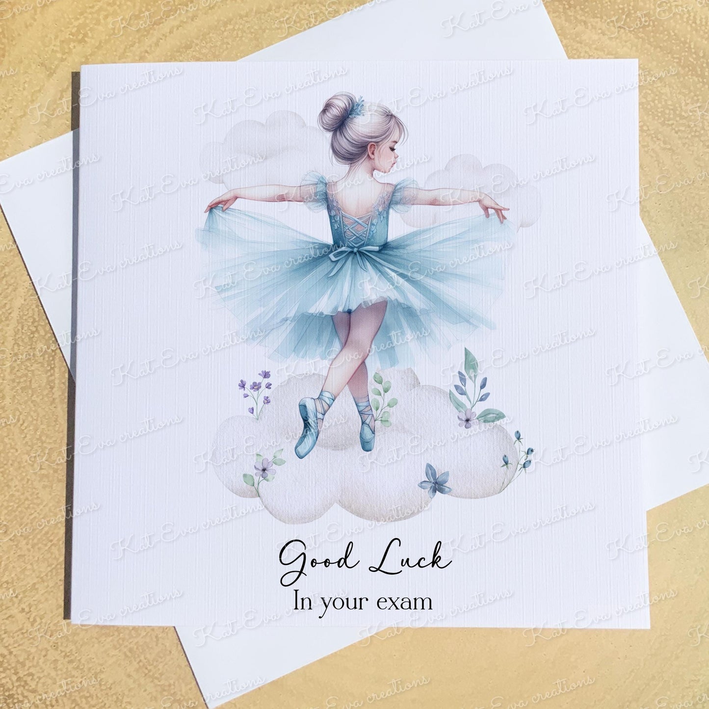 Personalised ballet, ballerina card. Good luck, well done, congratulations or birthday card. Choice of wording and design