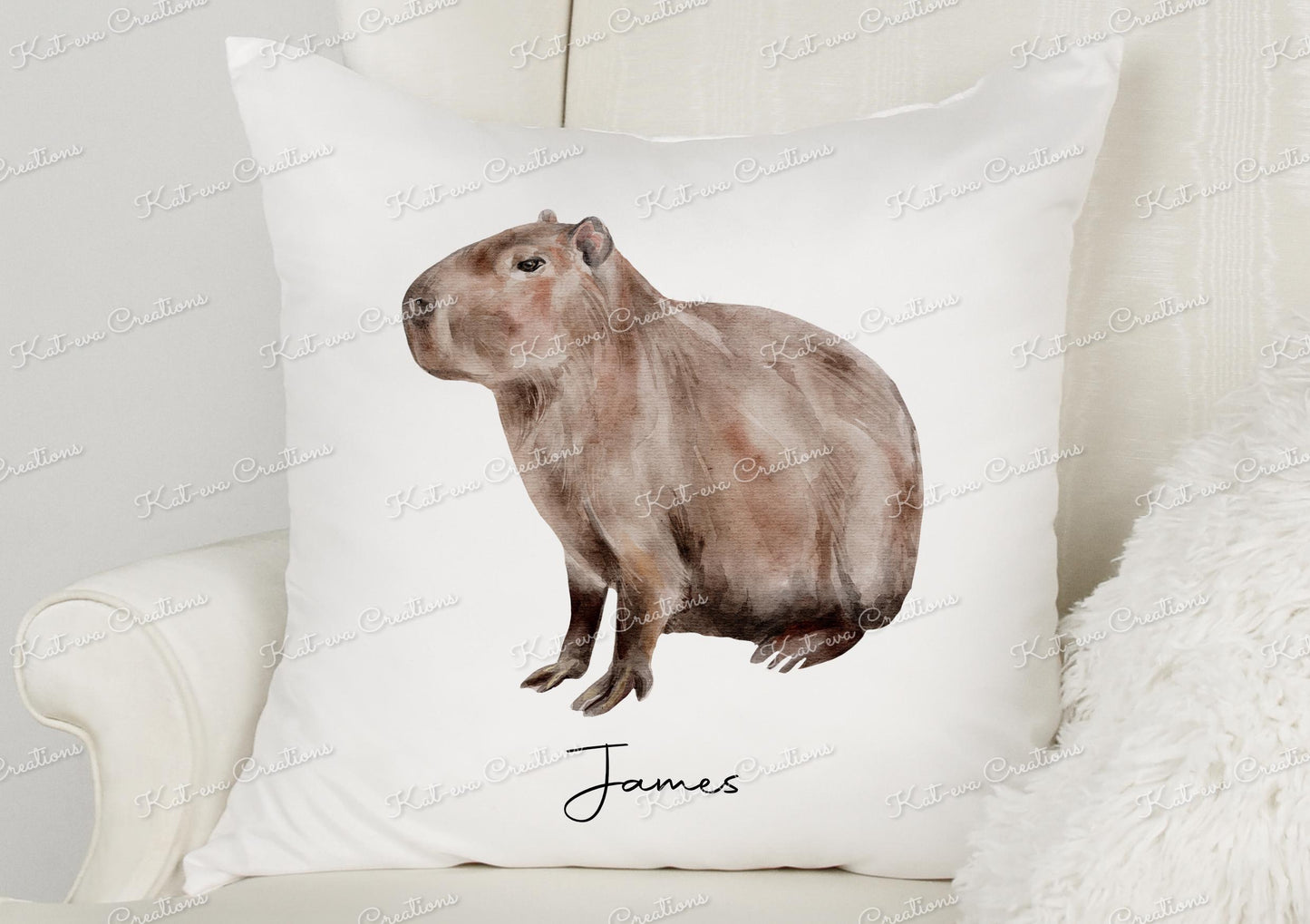 capybara cushion. personalised capybara pillow. ideal birthday or christmas gift. Secret santa present