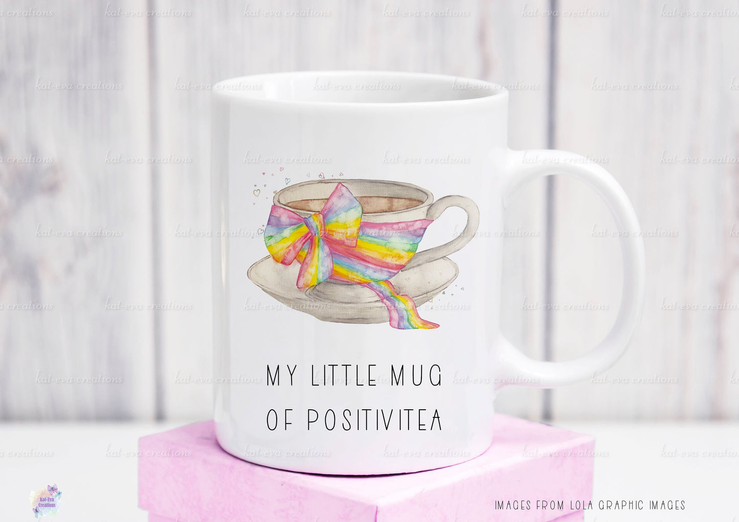 little mug of Positivi-tea positivity mug, can be personalised