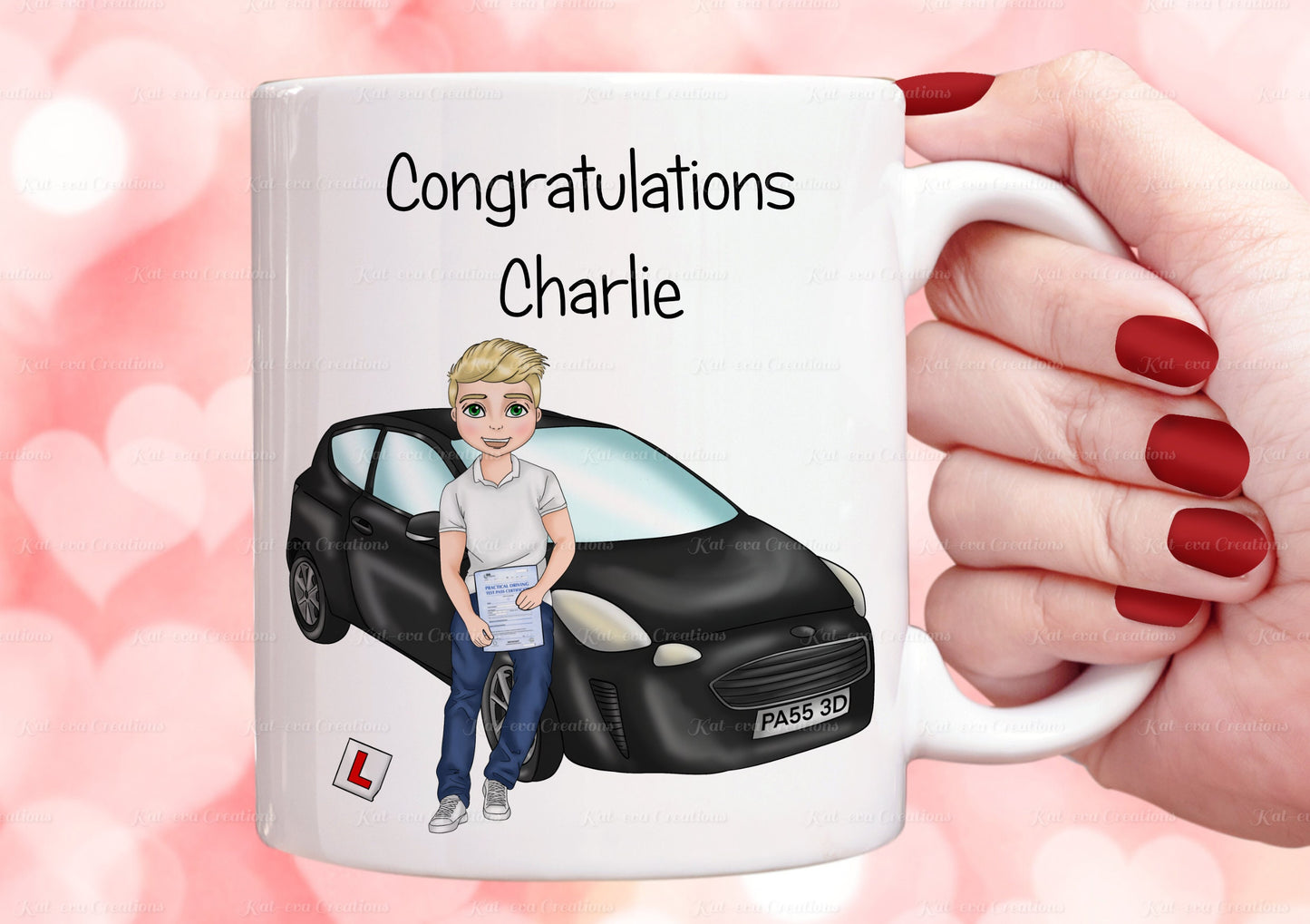Driving test mug. personalised congratulations on passing you driving test mug. You have passed.