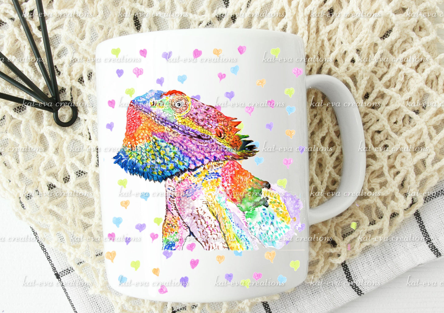 watercolour bearded dragon mug. Can be personalised