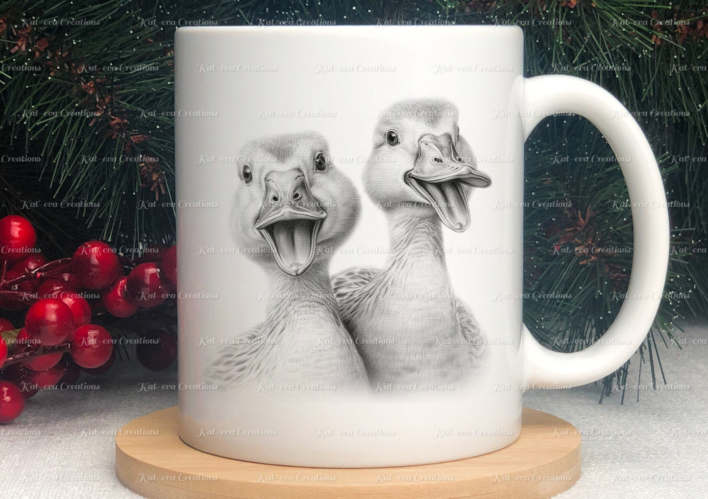 Duck mug. Personalised duck couple cup. Ideal gift for Christmas. Birthday, secret santa or stocking filler. wildlife collection
