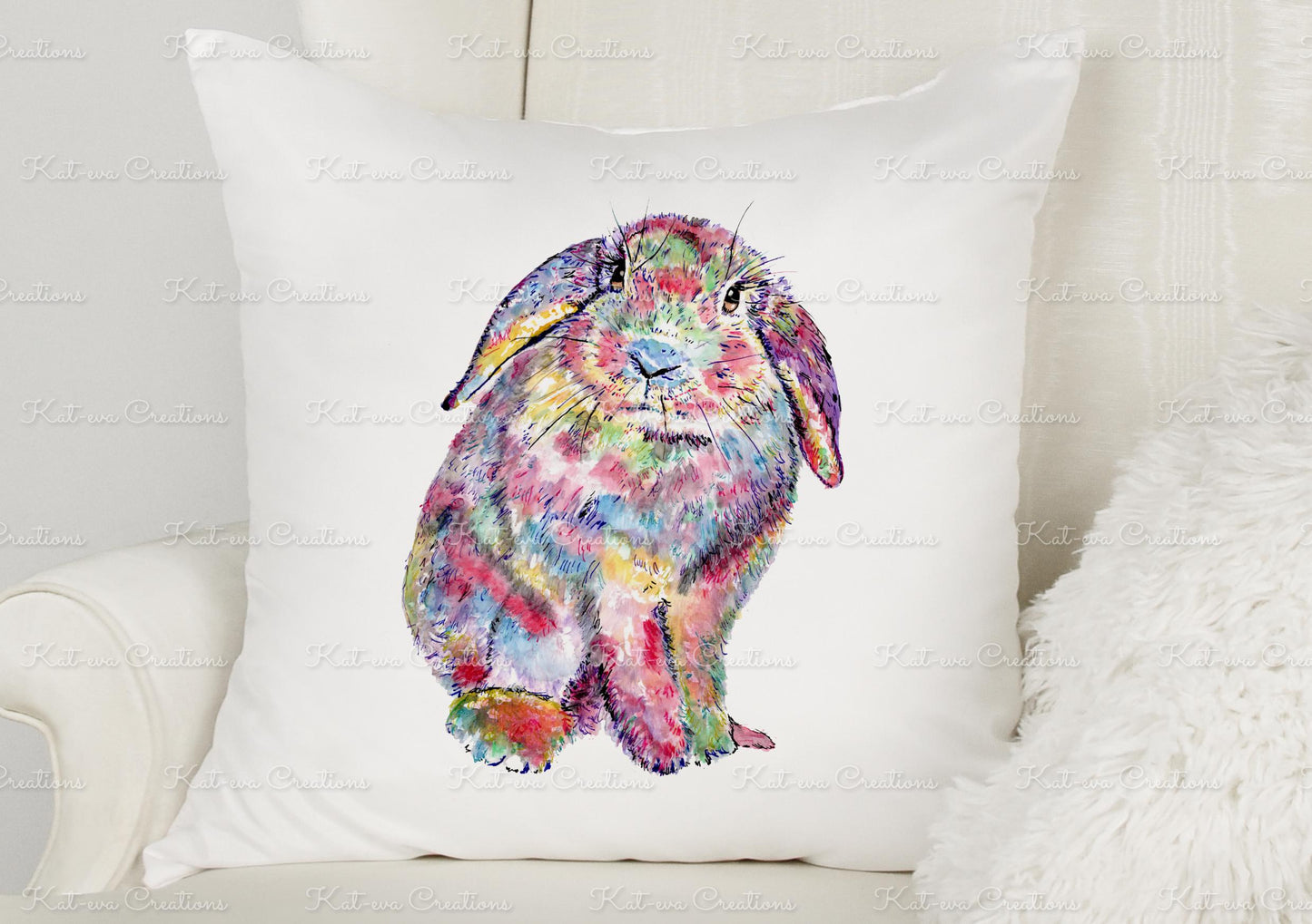 rabbit cushion. personalised bunny pillow. ideal birthday present, christmas or secret santa gift