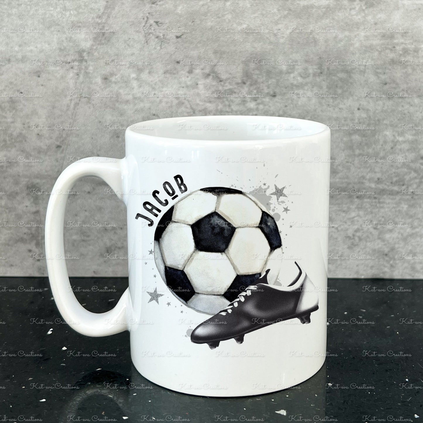 Personalised football mug. ideal christmas or birthday gift. coach present