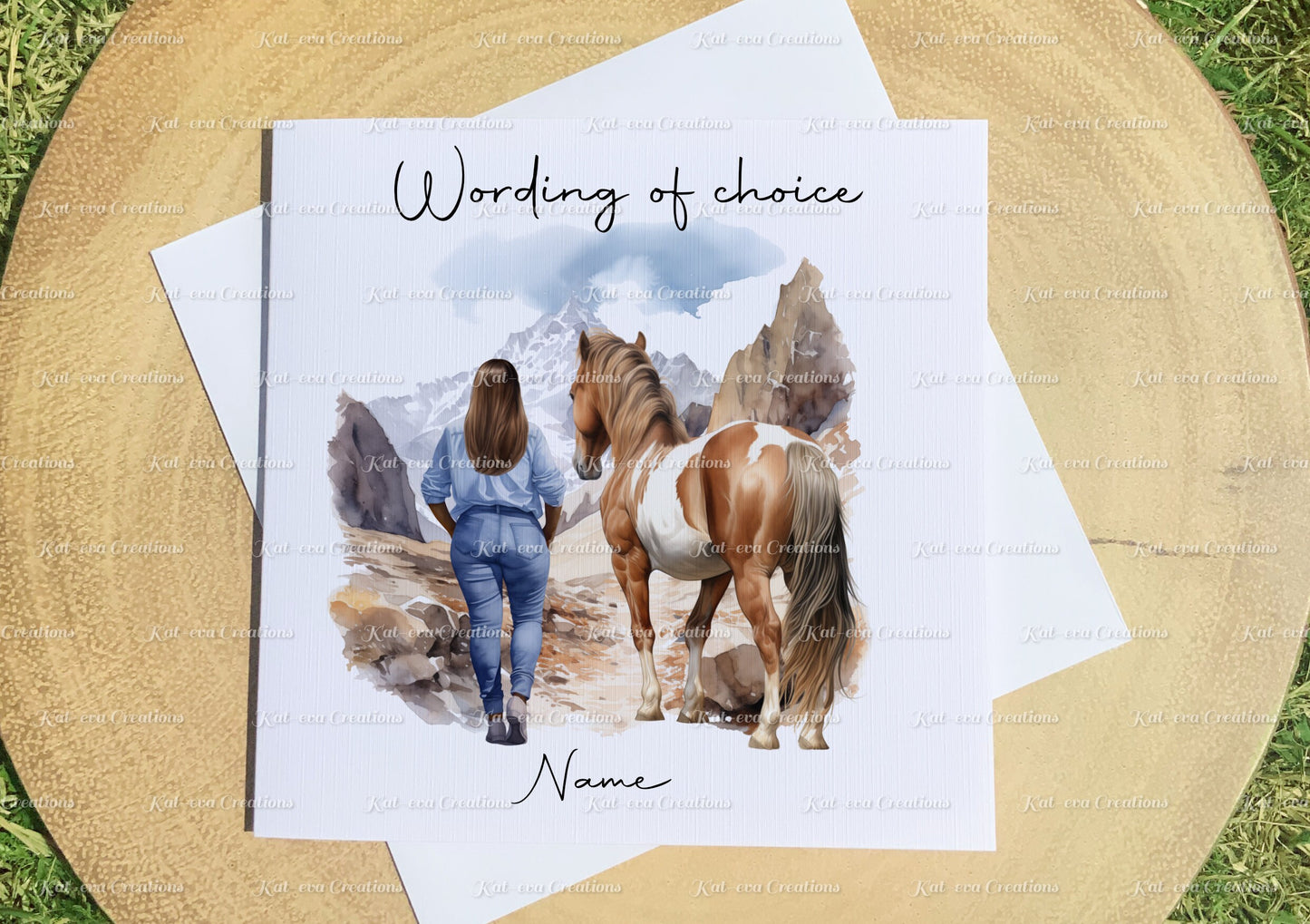 Horse card. personalised horse card. Lots of different girls and horses available