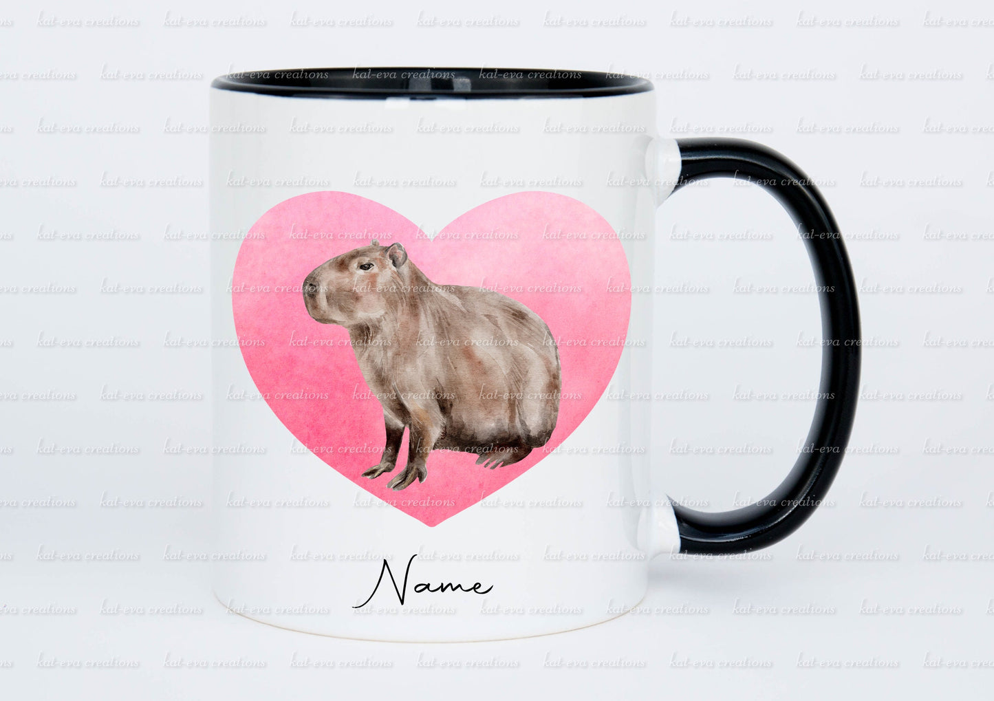 personalised watercolour capybara mug