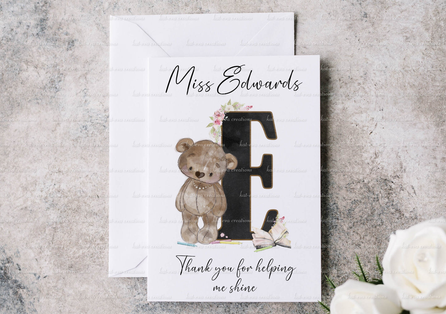 Teacher card. personalised teaching assistant card