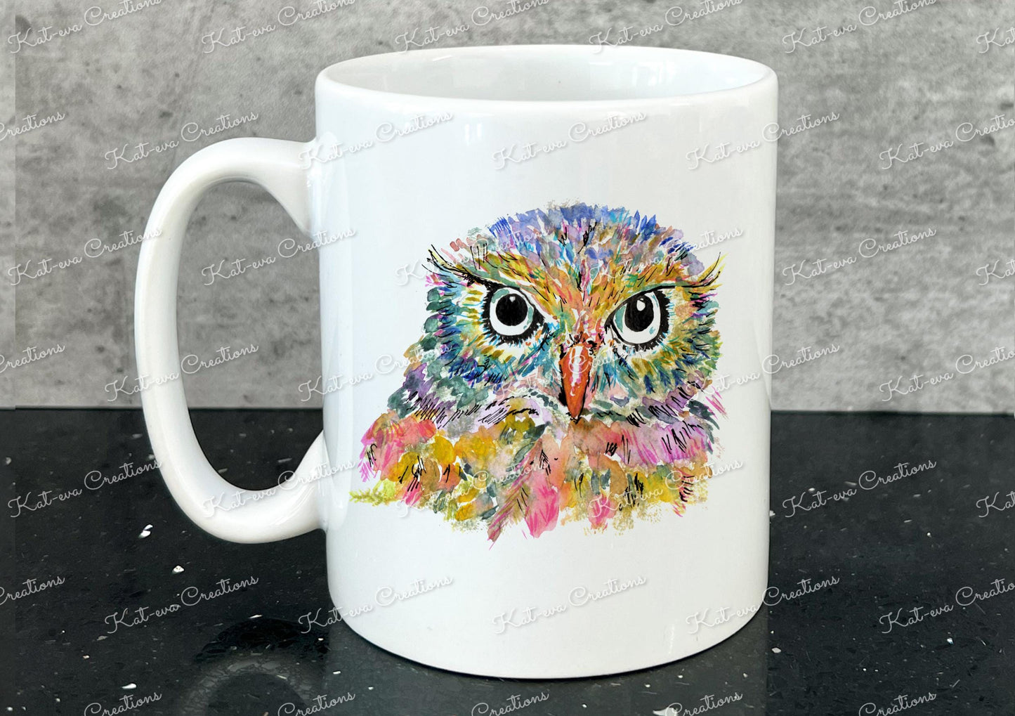 owl mug. personalised owl cup. Ideal for birthday or christmas gift. Secret santa present or stocking filler