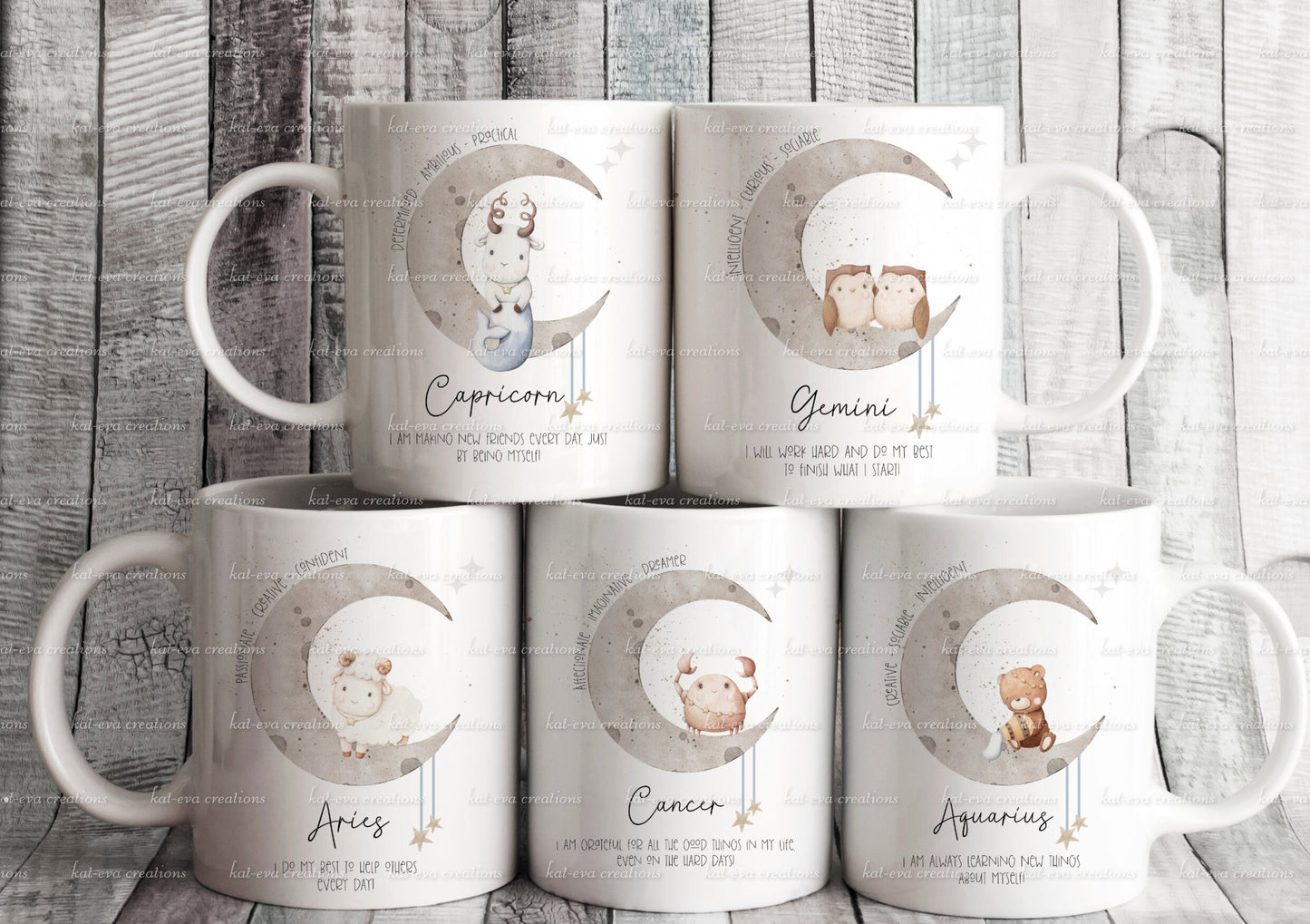 Zodiac mug, personalised zodiac cup. aquarius, pisces, aries, taurus, gemini, cancer, leo, virgo, libra, scorpio, sagittarius, capricorn