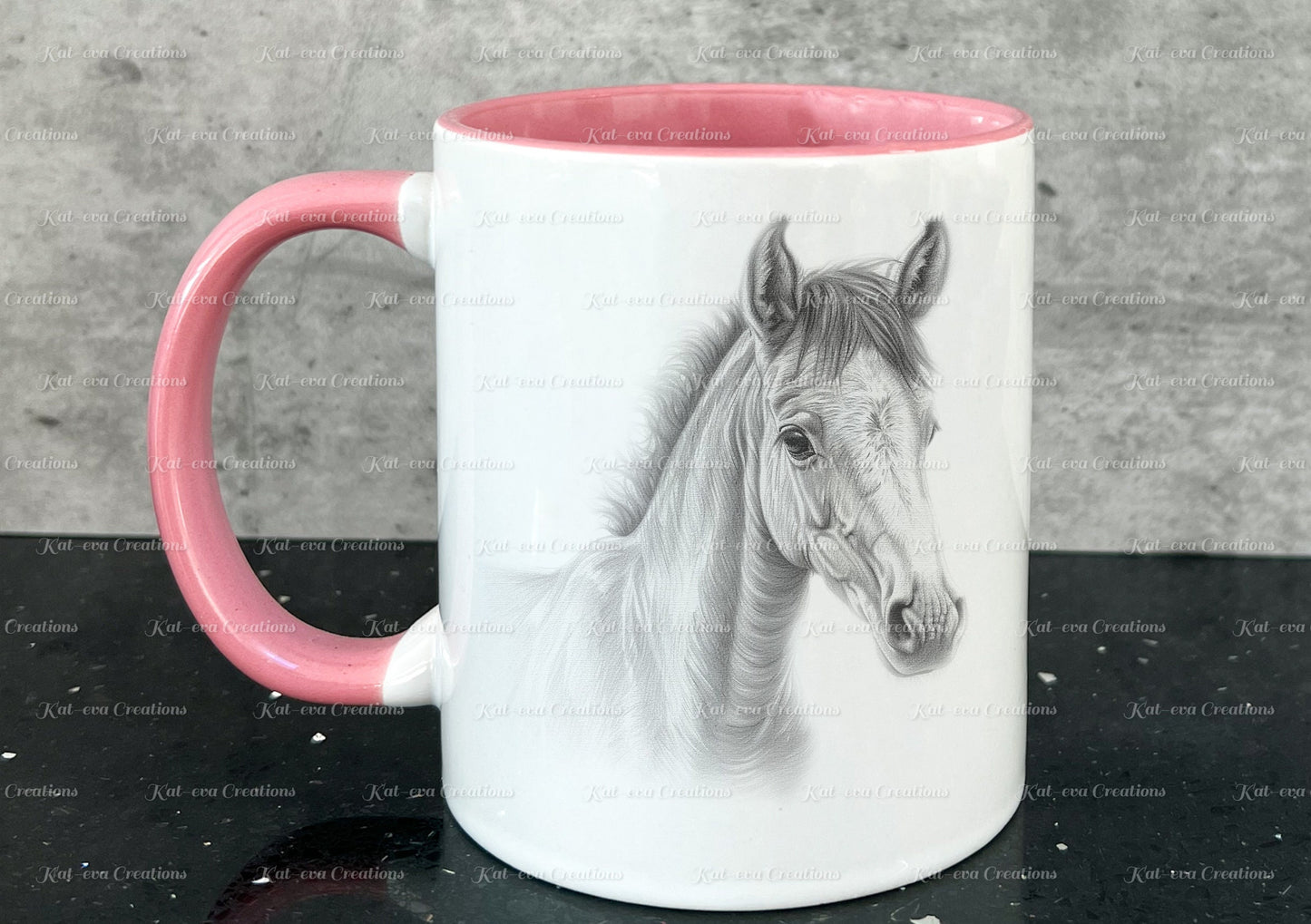 foal mug. Personalised sketch horse cup. Ideal gift for Christmas. Birthday, secret santa or stocking filler