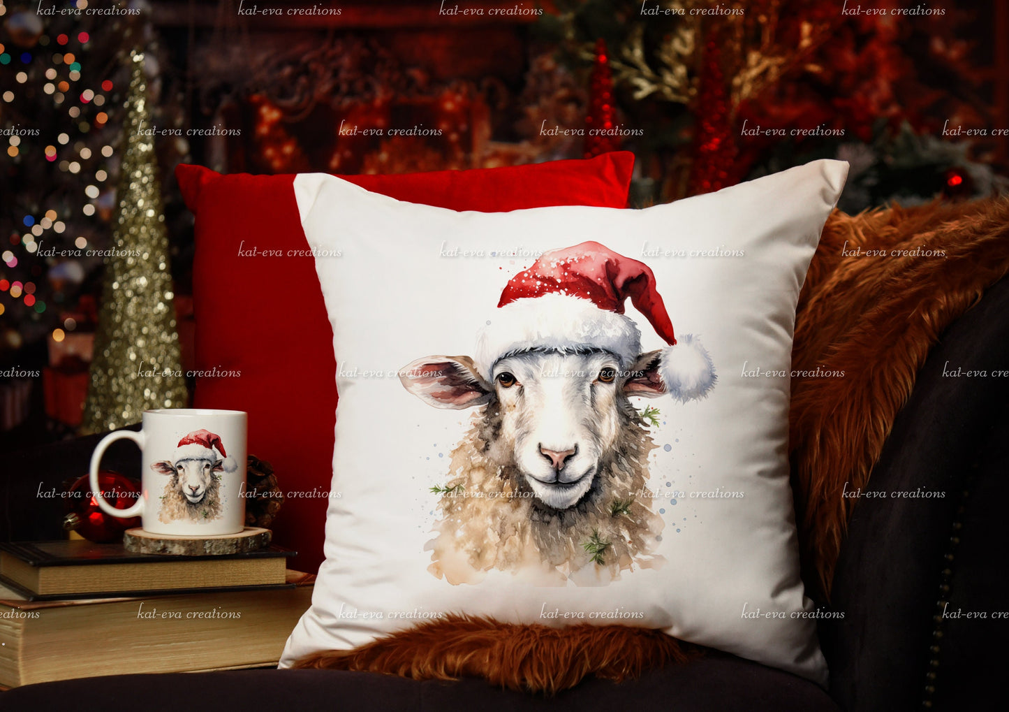 Sheep Mug, personalised Christmas sheep mug. Ideal Christmas gift. stocking filler or secret Santa present