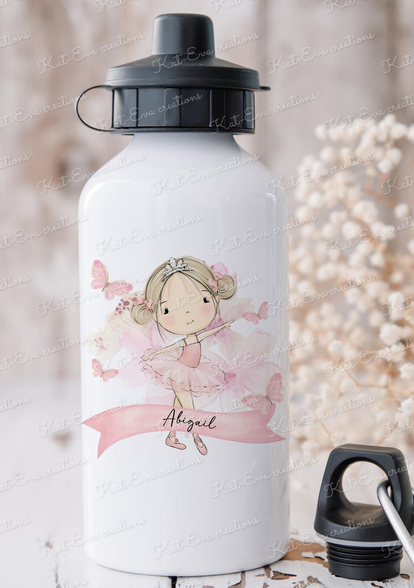 Ballet bottle, Personalised ballerina bottle. Choice of ballerina and name or wording