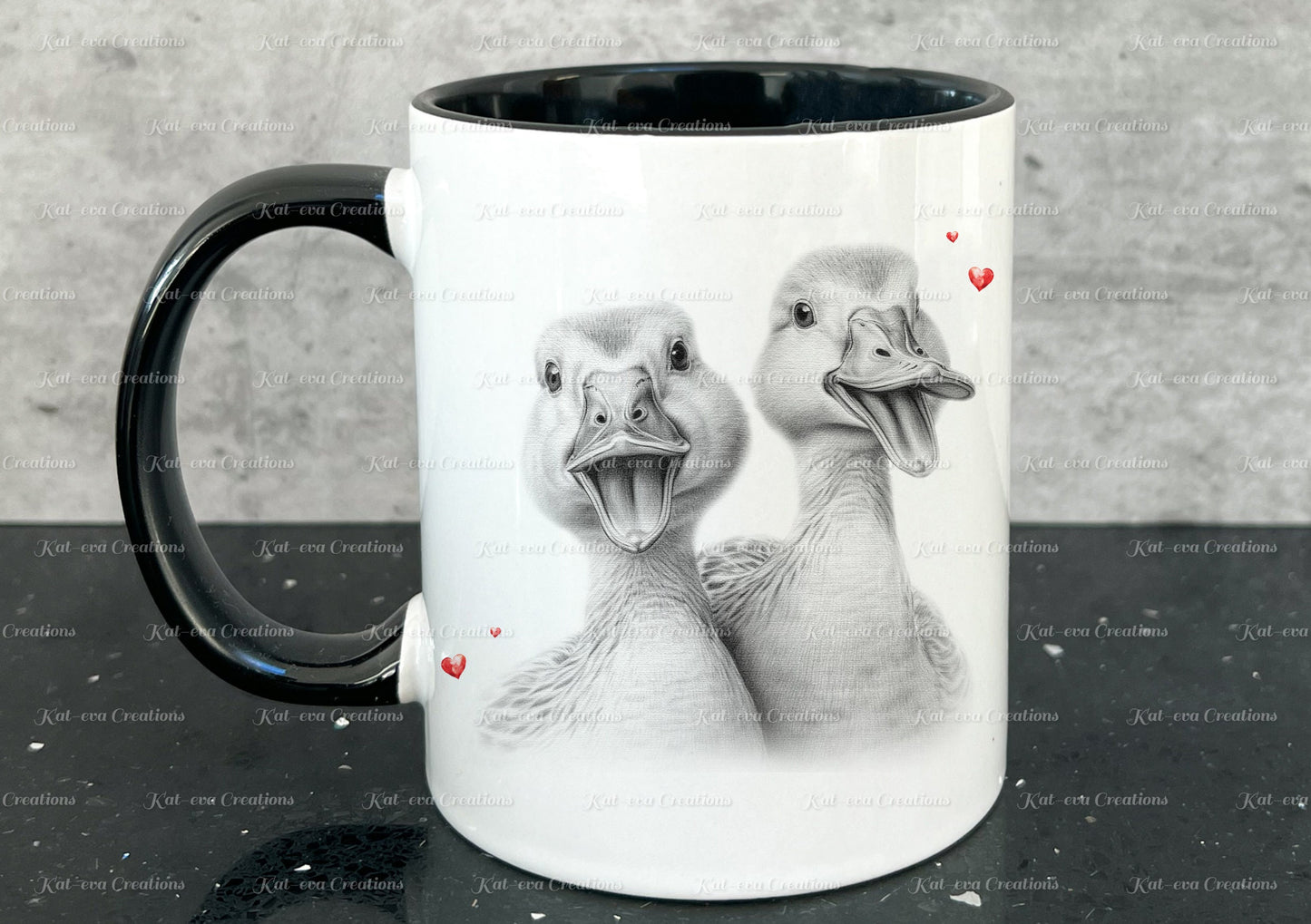 Duck mug. Personalised duck couple cup. Ideal gift for Christmas. Birthday, secret santa or stocking filler. wildlife collection