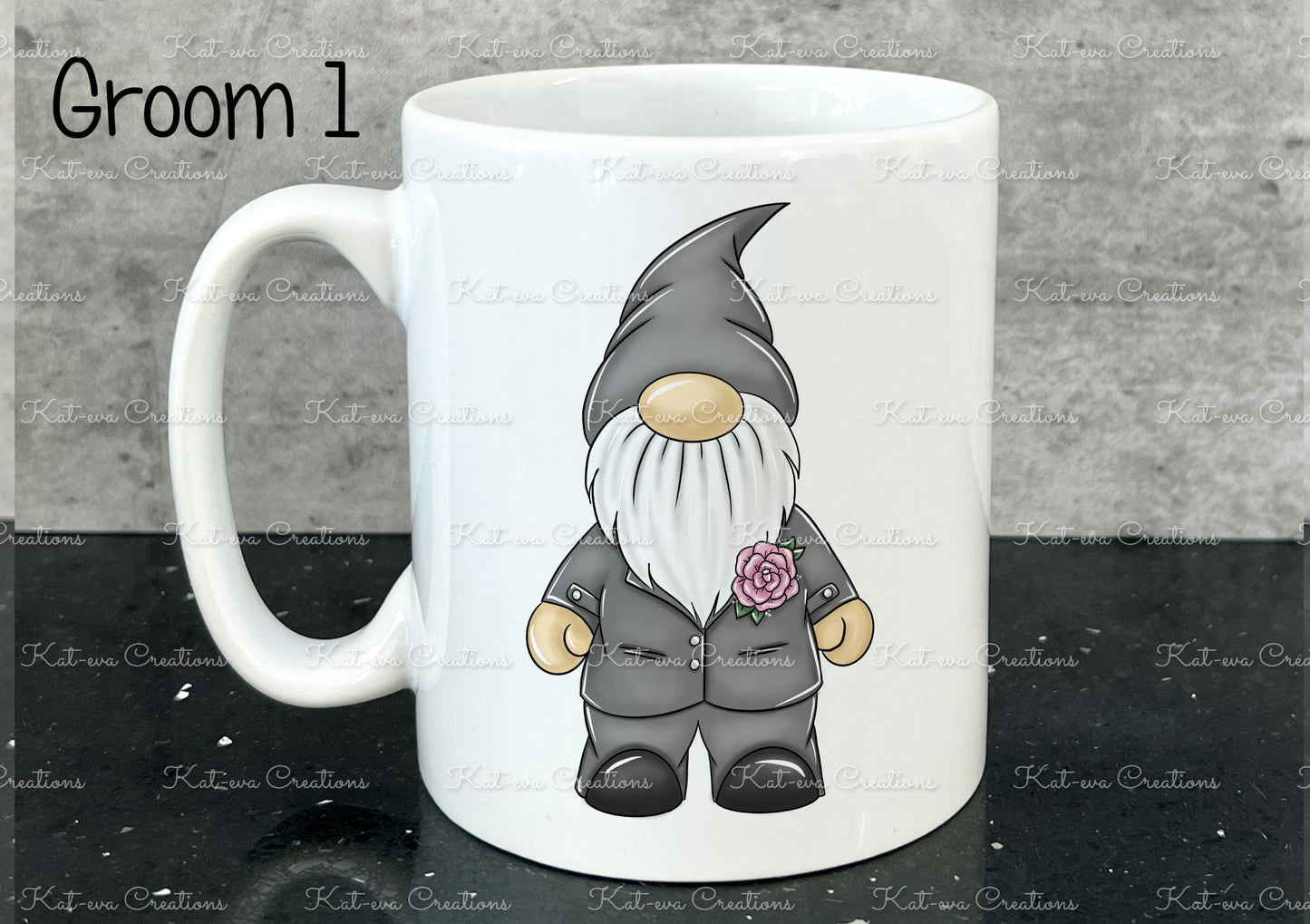 Personalised Bride and groom Mugs. personalised gnomes, gonks, bride and groom. Ideal wedding gift or engagement present