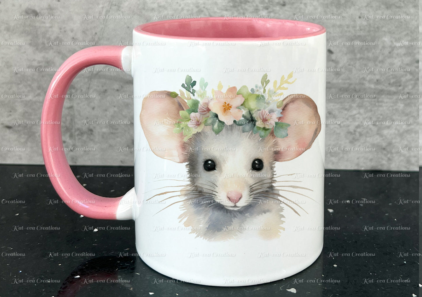 personalised mouse mug. Gorgeous Floral mouse Cup. Ideal for birthday, secret santa, stocking filler or Christmas present