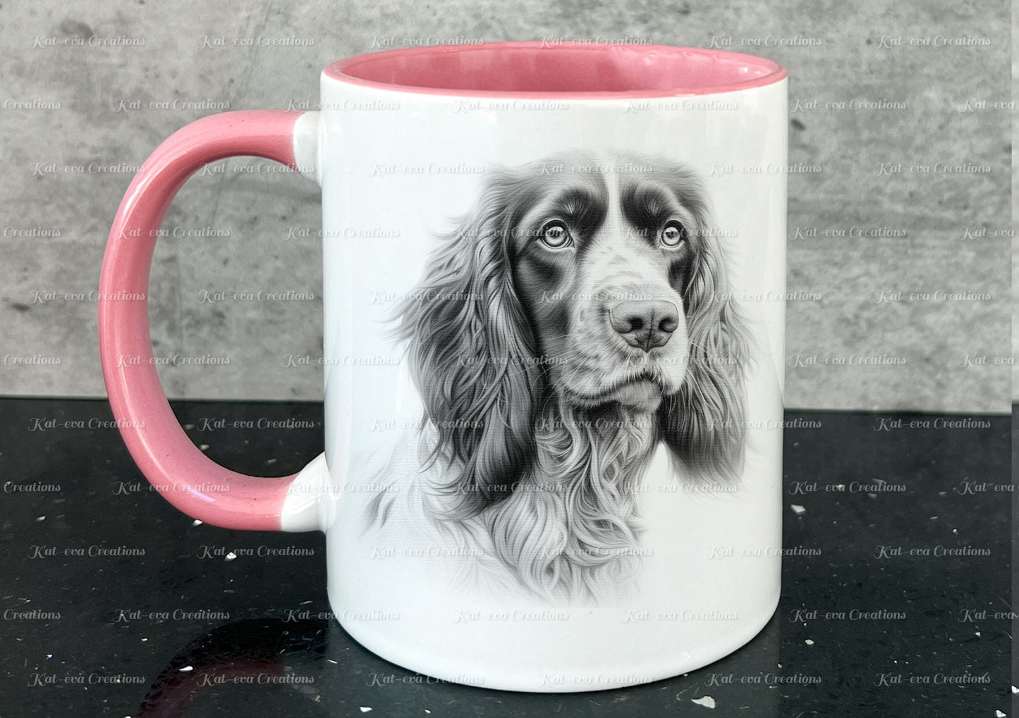 spaniel mug. Gorgeous springer spaniel Cup. Ideal for birthday, valentines gift, mothers fathers day gift. Easter or Christmas present