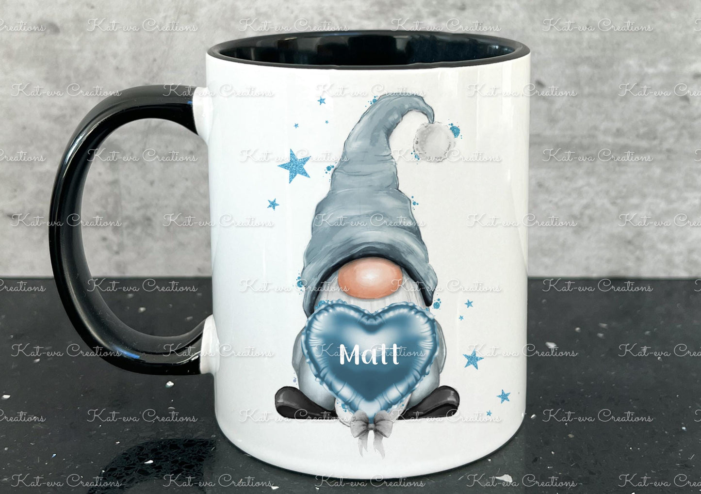 personalised gnome mug. personalised gonk mug. Choice of colour. Ideal christmas gift, secret santa present, birthday, wedding or engagement