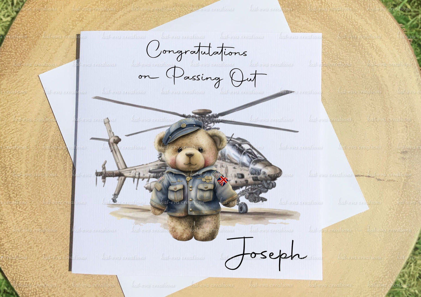 Passing out card, Personalised raf card. Congratulations Royal air force passing out parade card