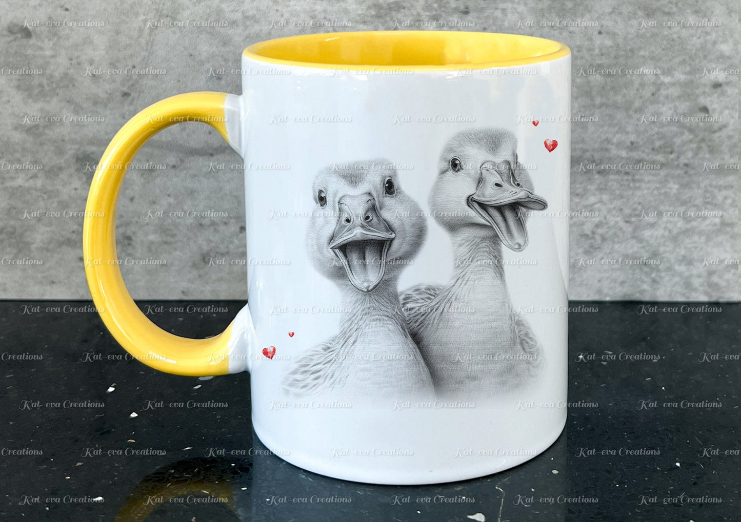 Duck mug. Personalised duck couple cup. Ideal gift for Christmas. Birthday, secret santa or stocking filler. wildlife collection