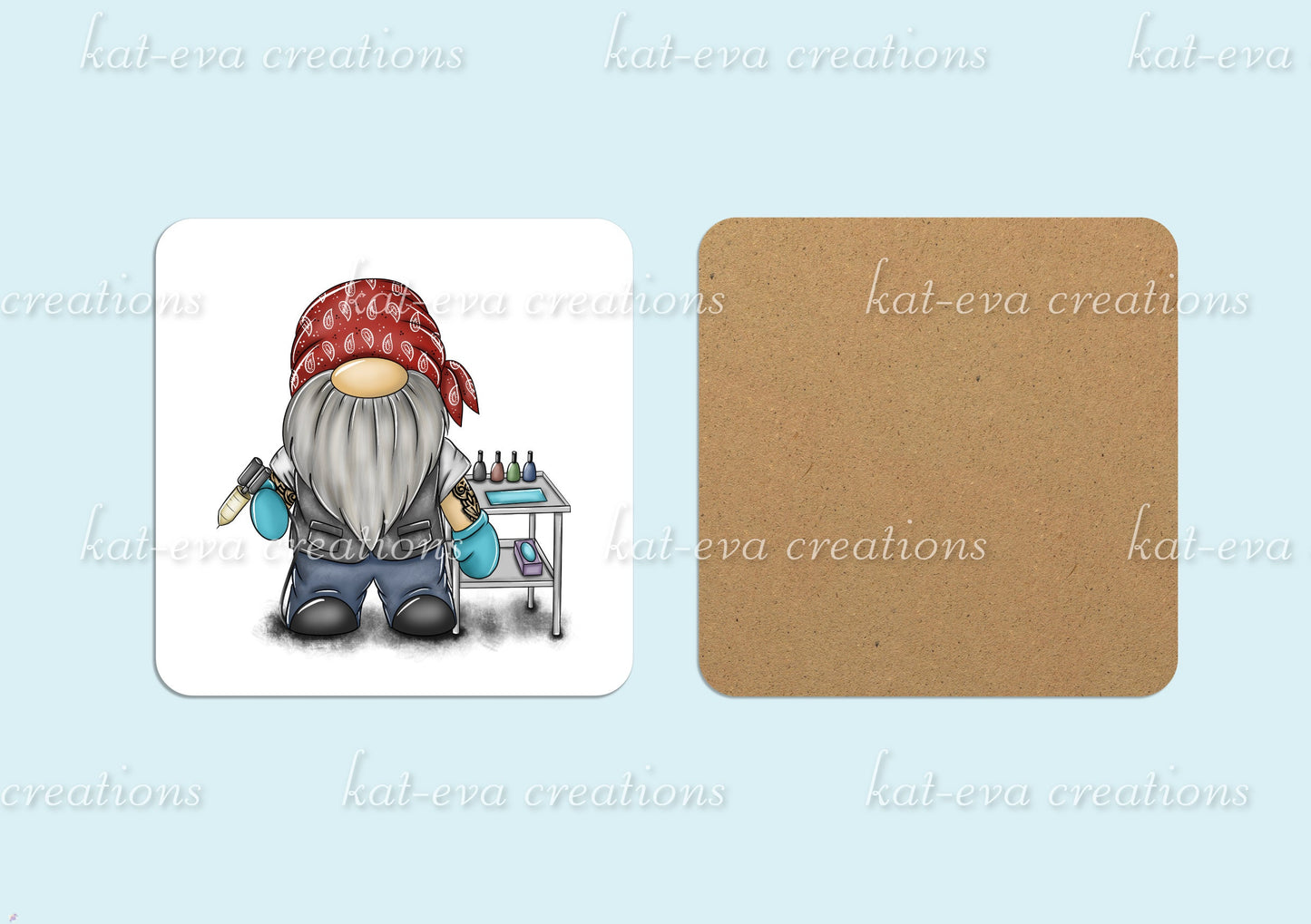 tattooist gnome, gonk gonkette personalised mug or mug and coaster set