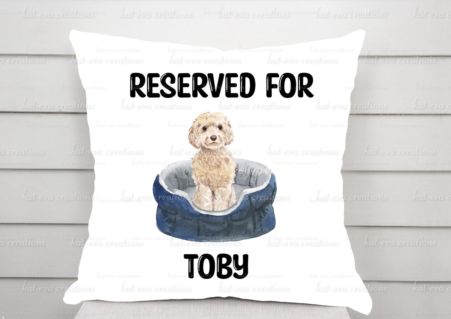 Personalised dog cushion. Lots of breeds available. spaniel, poodle, bulldog, and more