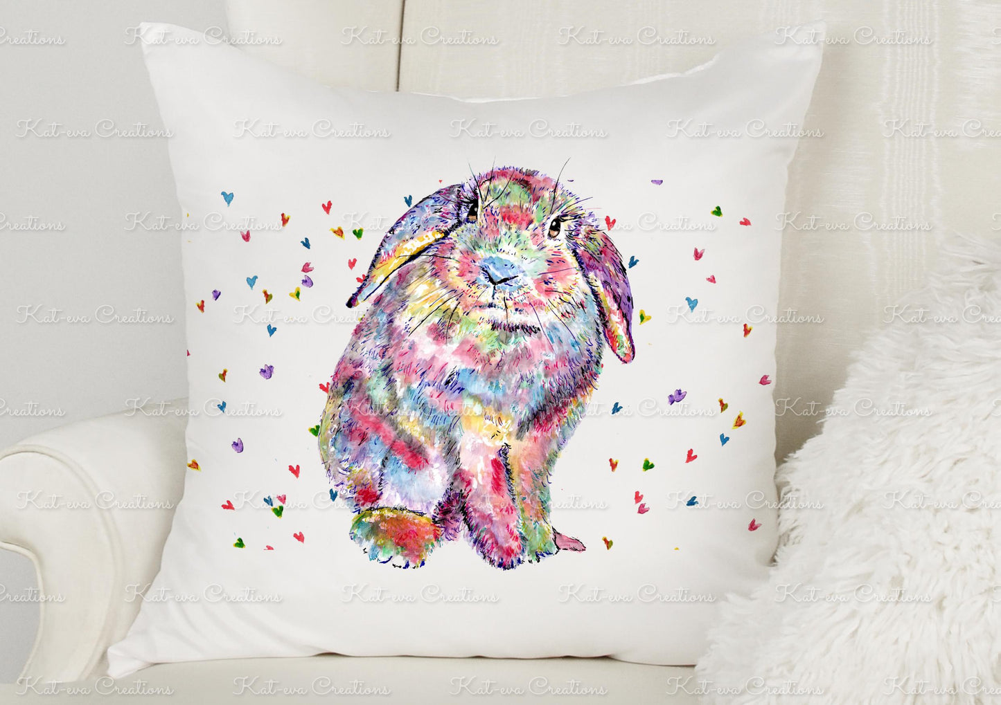 rabbit cushion. personalised bunny pillow. ideal birthday present, christmas or secret santa gift