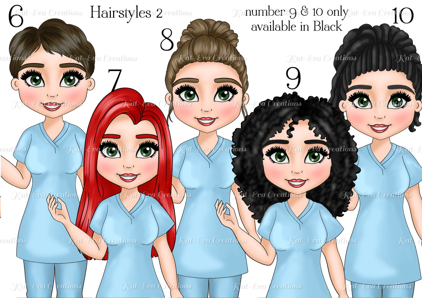 personalised Nurse mug. different hairstyles, uniform choices and more