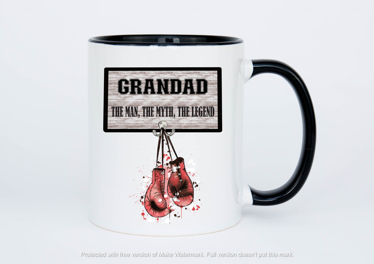 Dad / grandad the man, the myth the legend boxing glove 11oz mug can be personalised