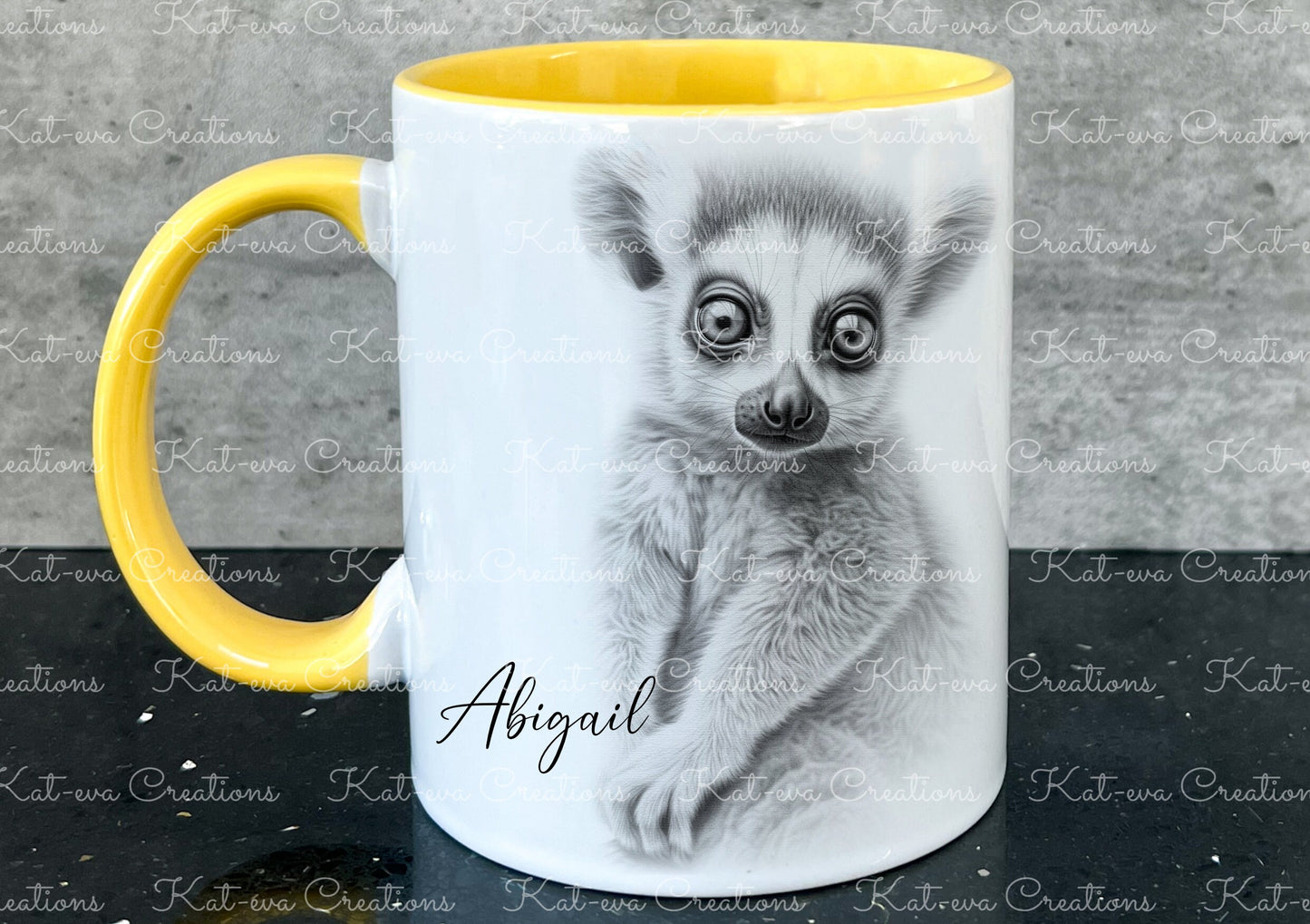 lemur mug. Personalised lemur cup. Ideal gift for Christmas. Birthday, secret santa or stocking filler