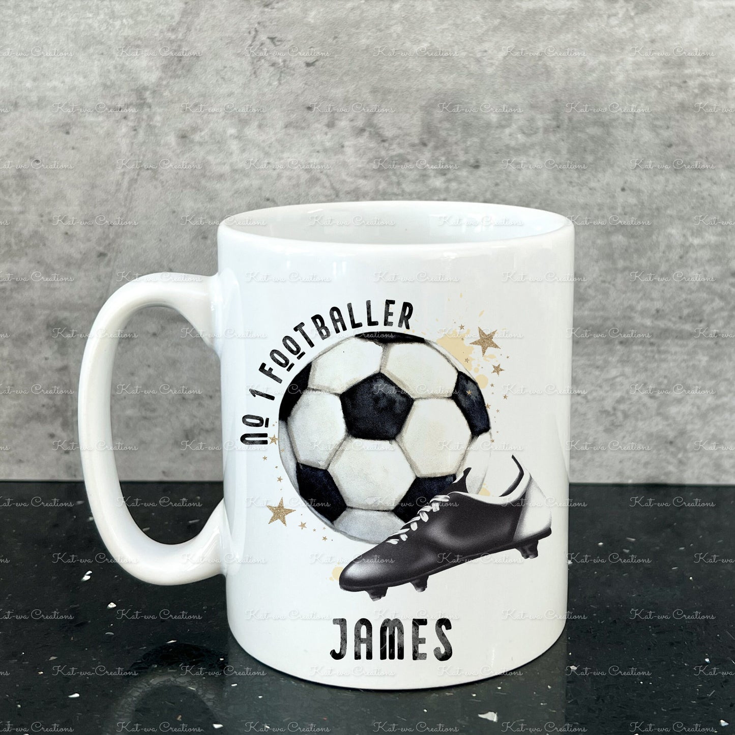 Personalised football mug. ideal christmas or birthday gift. coach present