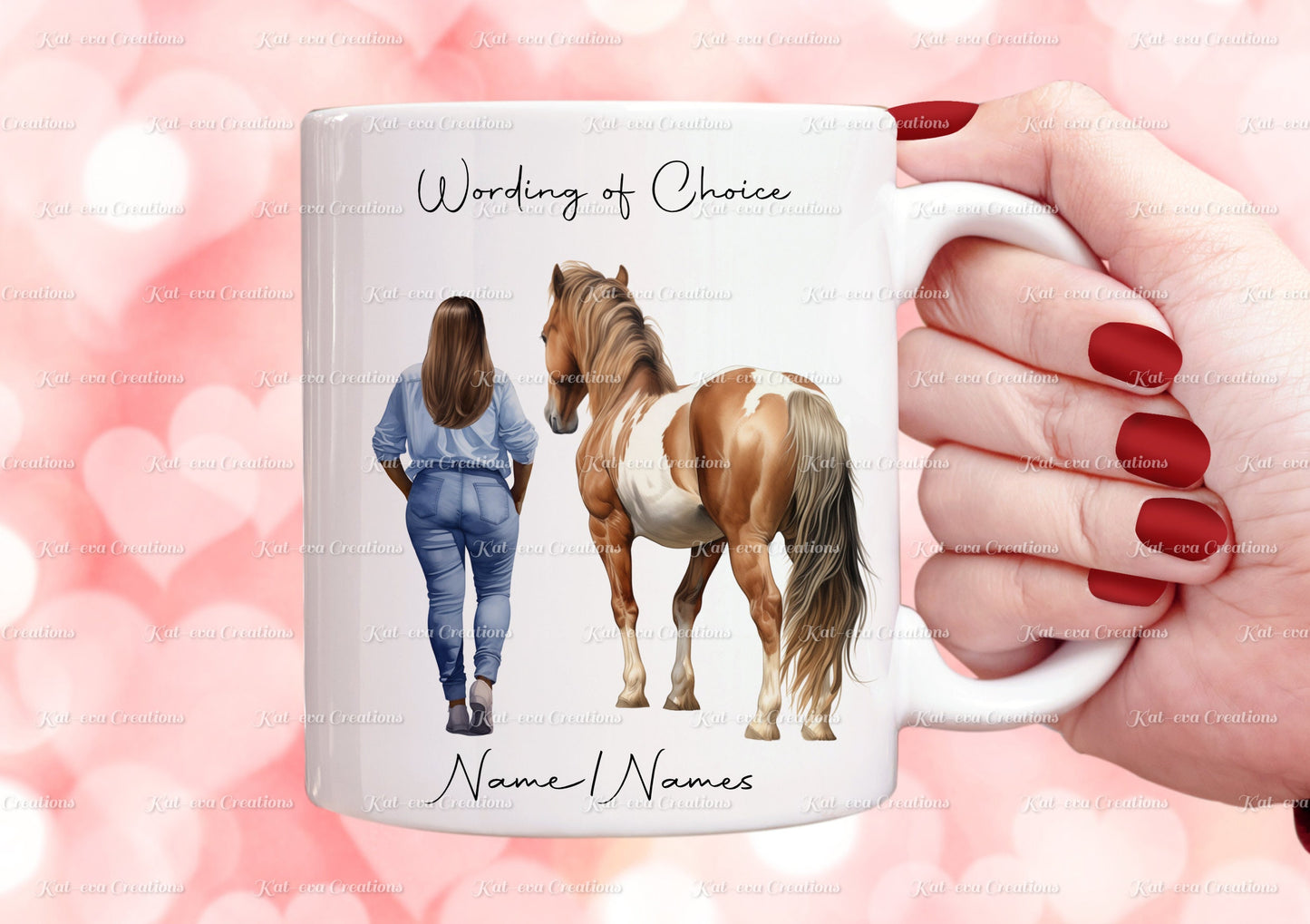 Horse mug. personalised horse mug. Lots of different girls and horses available