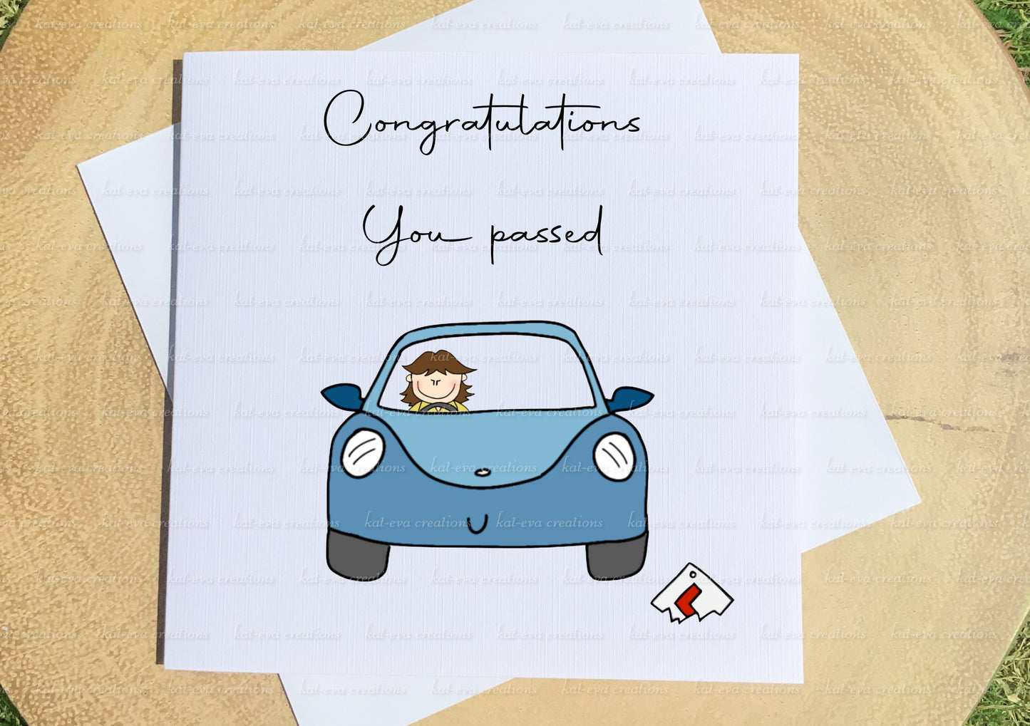 driving test card. thank you driving instructor card. can be personalised