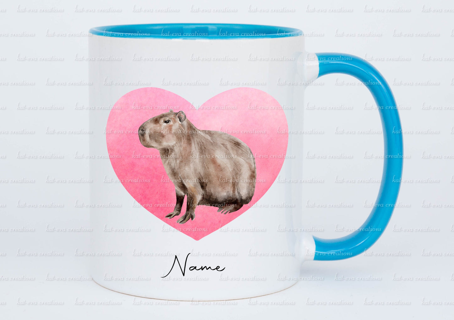 personalised watercolour capybara mug