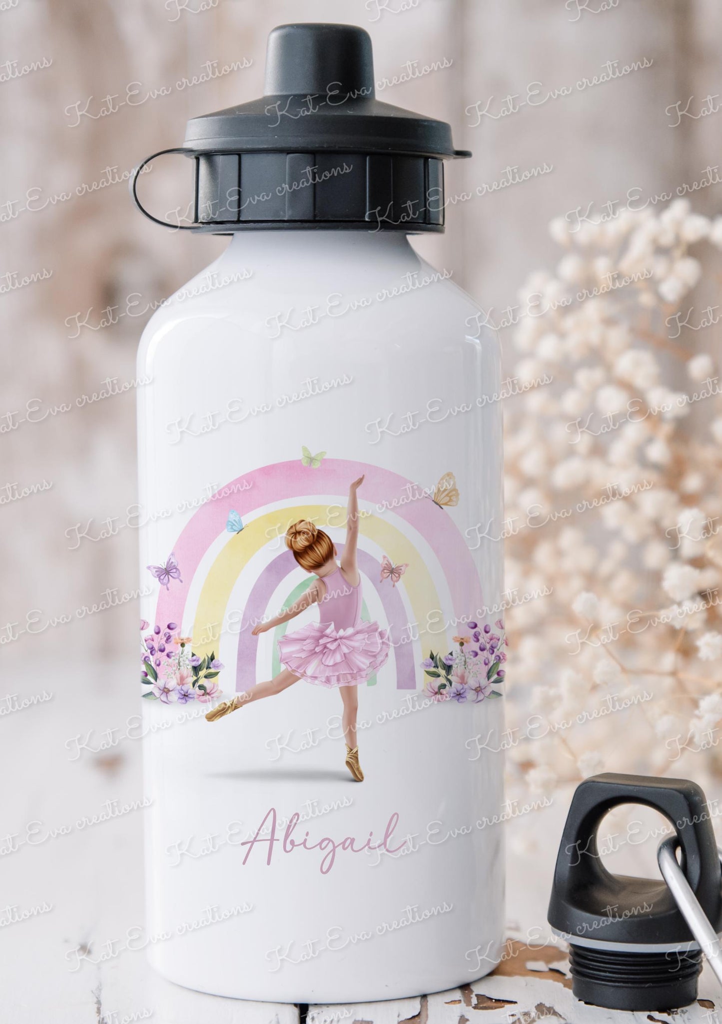 Ballet bottle, Personalised ballerina bottle. Choice of ballerina and name or wording