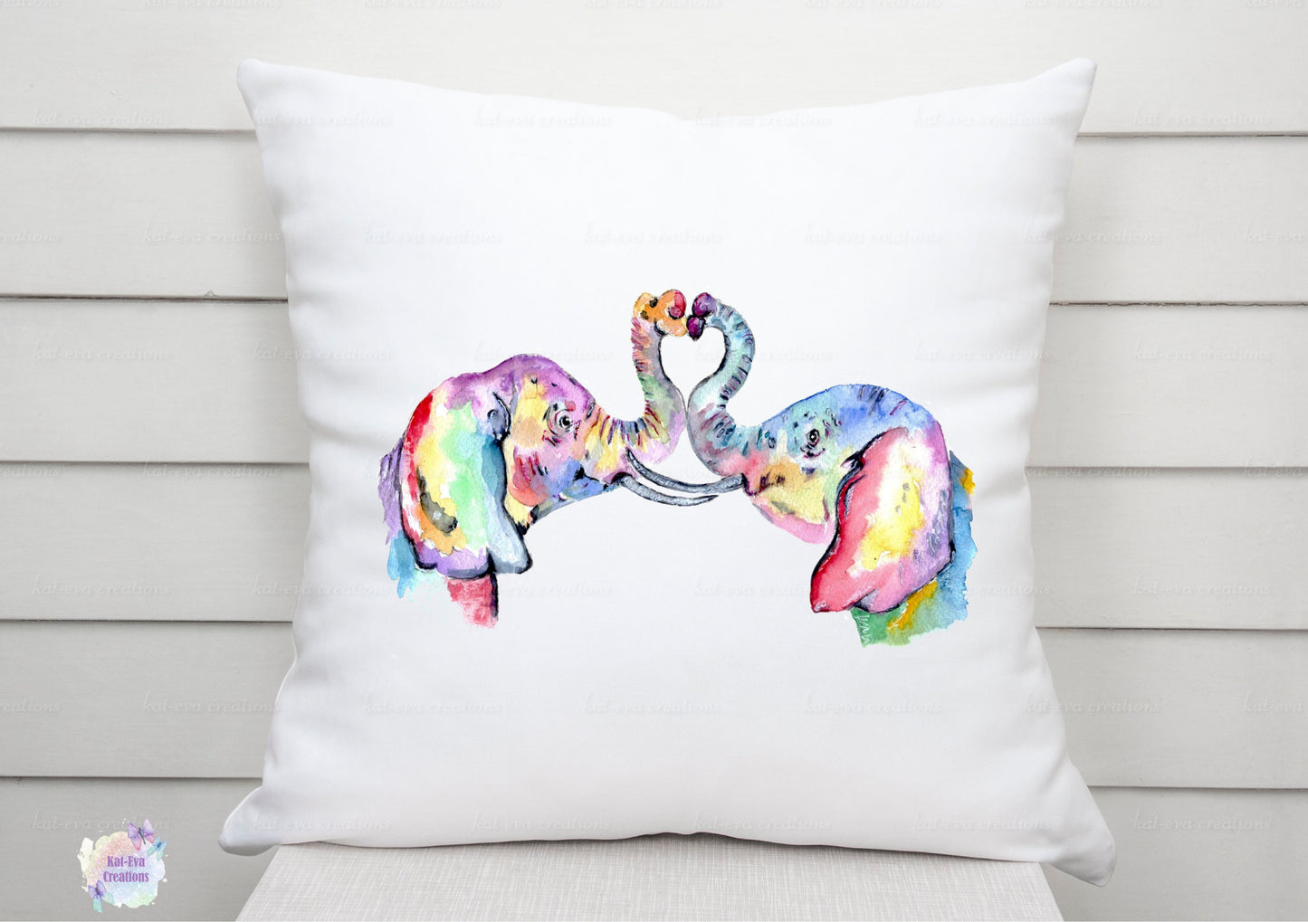 Personalised elephant cushion. Elephant couple. ideal valentine, engagement or wedding present