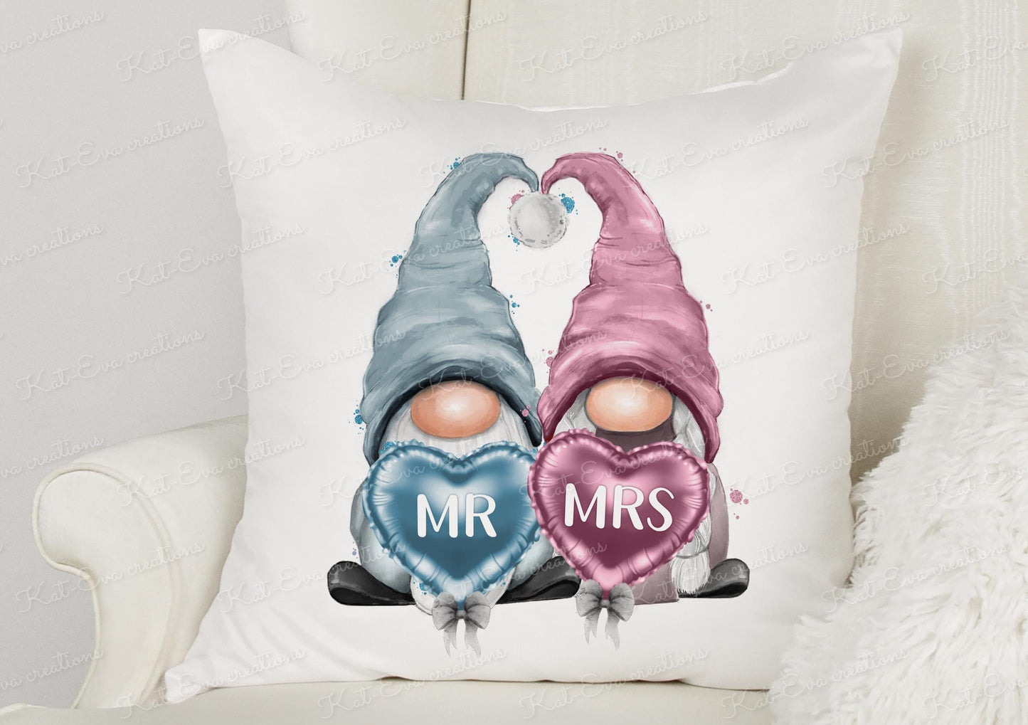 gonk / gnome cushion. Personalised cushion. Ideal for valentine's. birthday, wedding or engagements