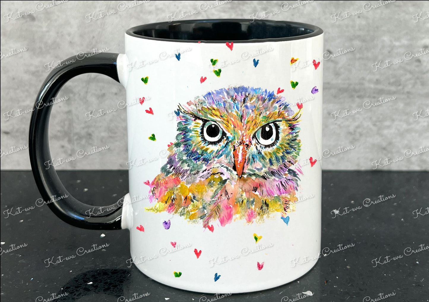 owl mug. personalised owl cup. Ideal for birthday or christmas gift. Secret santa present or stocking filler