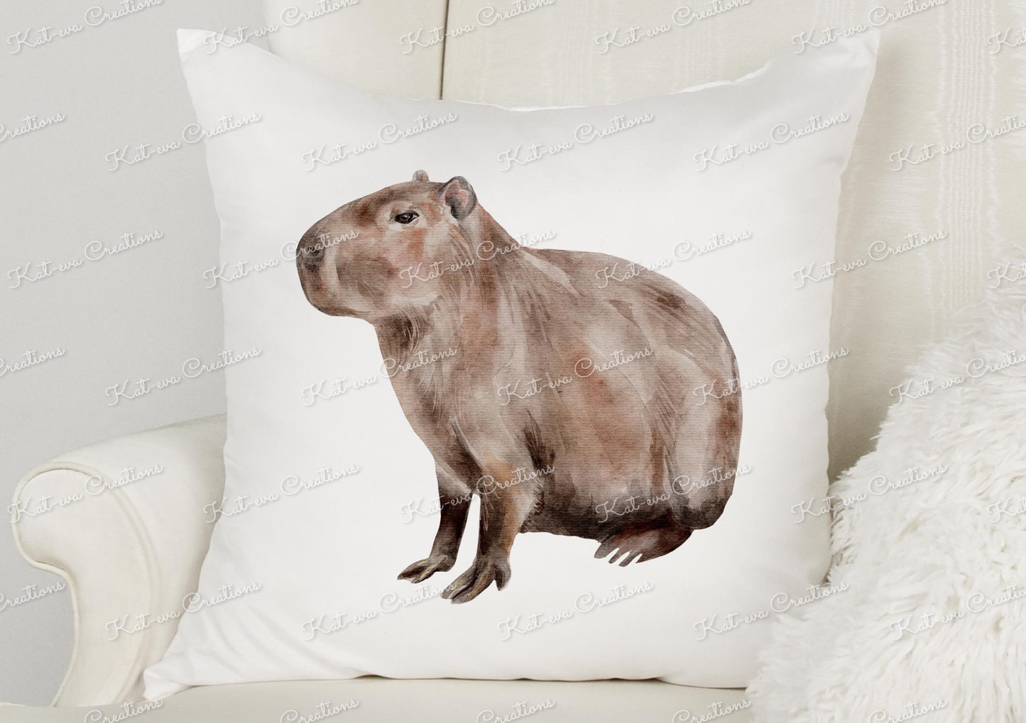 capybara cushion. personalised capybara pillow. ideal birthday or christmas gift. Secret santa present