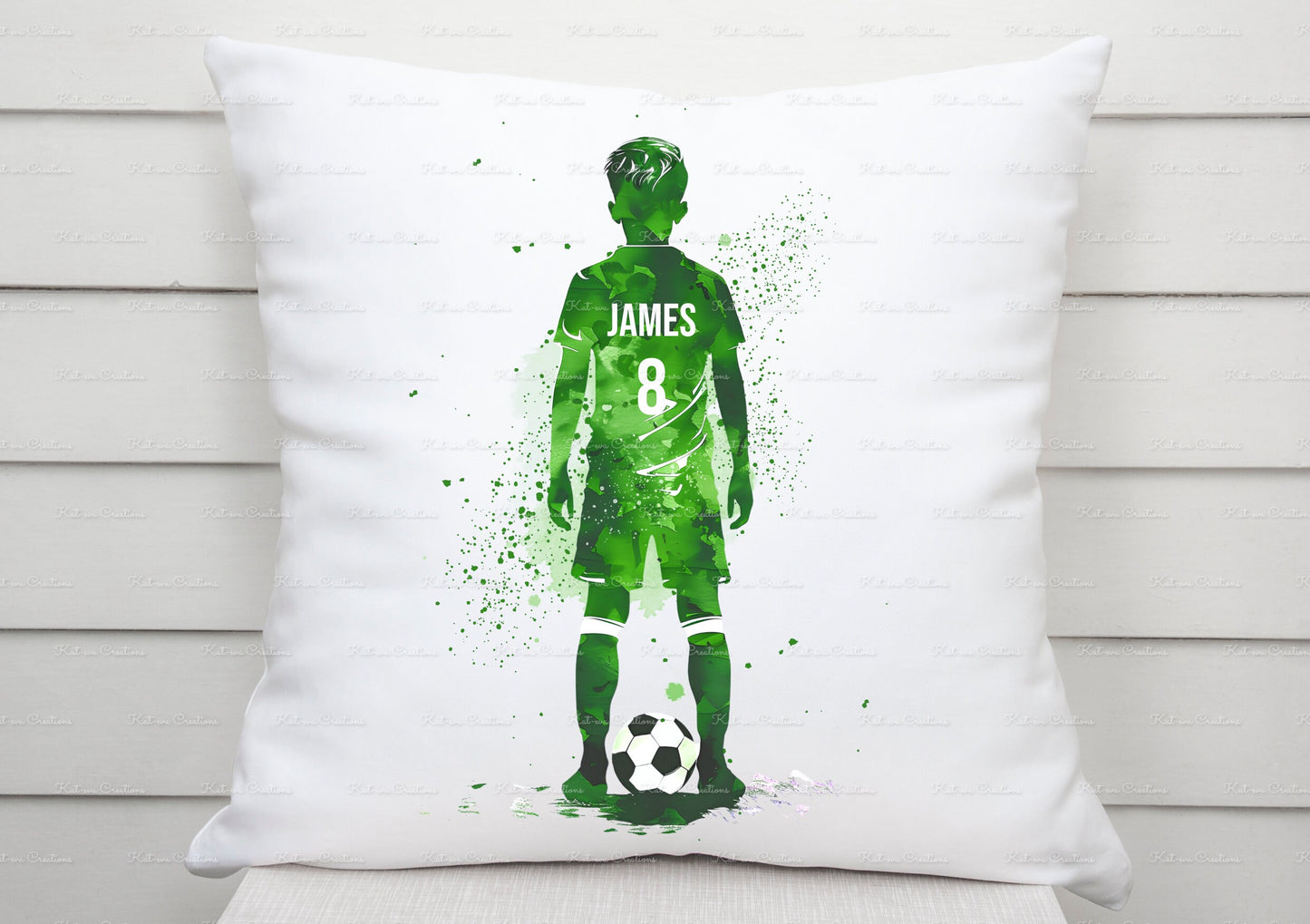 Football cushion. Personalised footballer pillow. Boys bedroom decor. Birthday or christmas gift