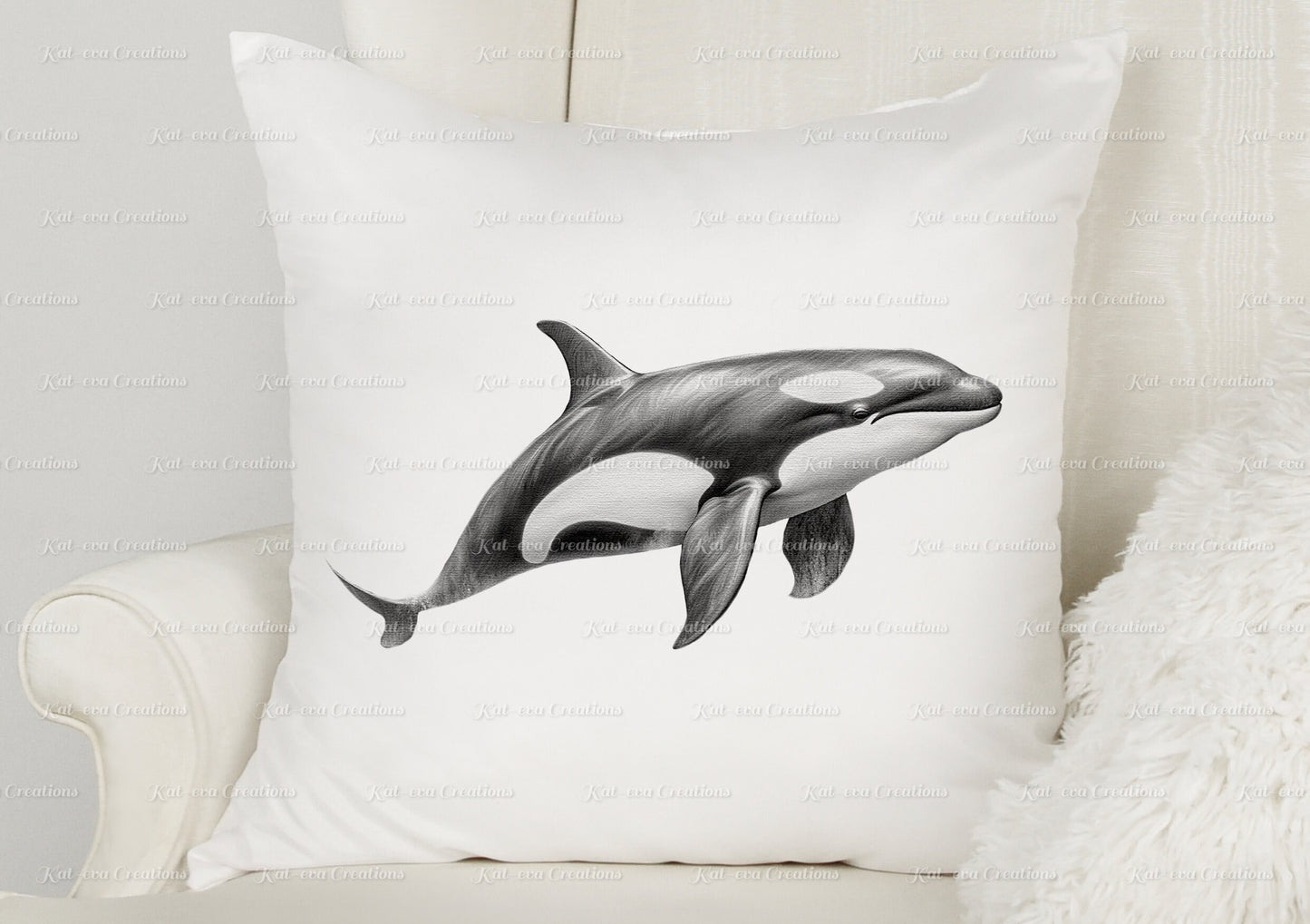 whale cushion. personalised sketch whale pillow. ideal christmas, secret santa, stocking filler, or birthday gift