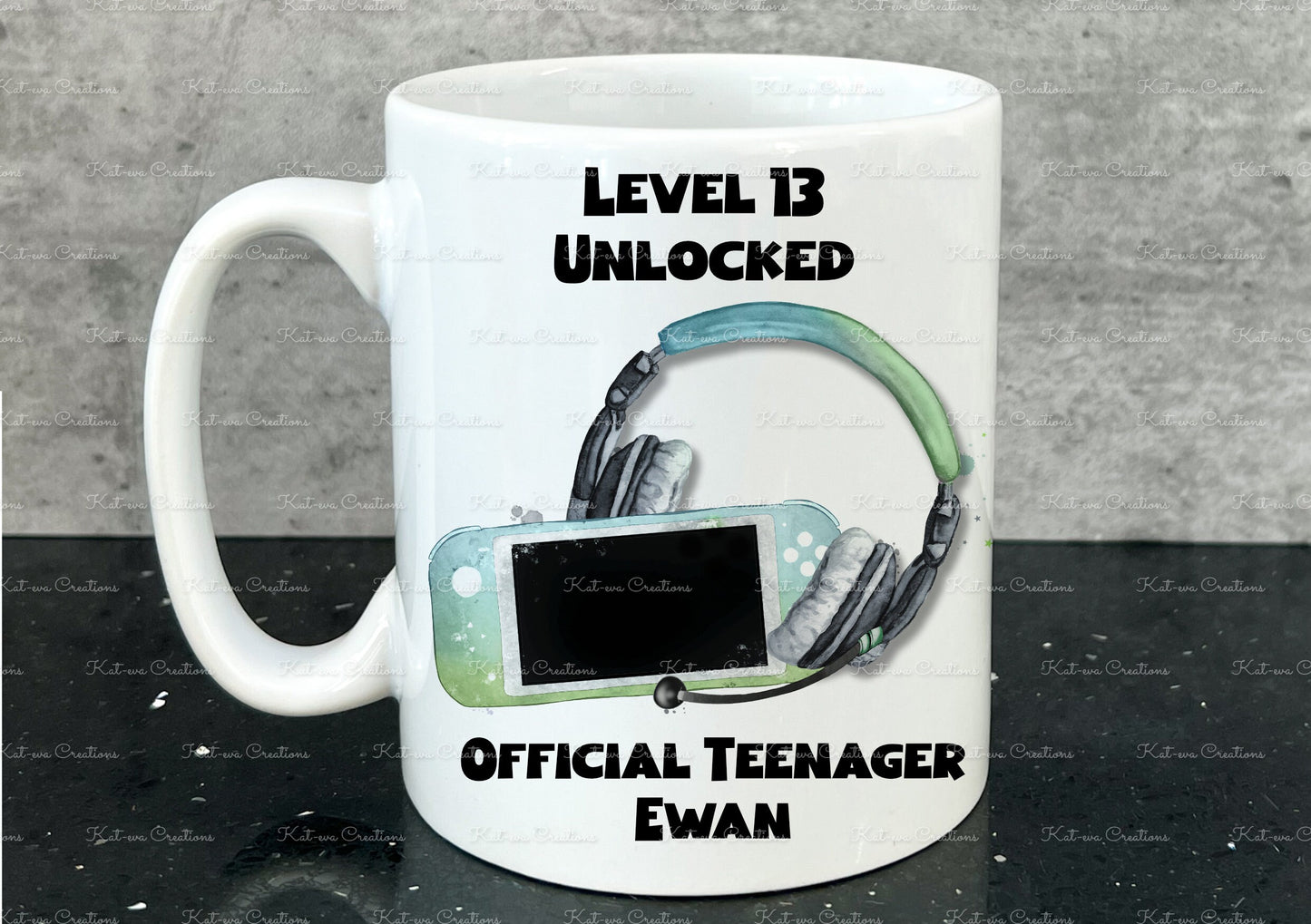 Gamer mug, personalised gaming cup. teenager, birthday mug. Fathers Day gift. choice of controllers and colours