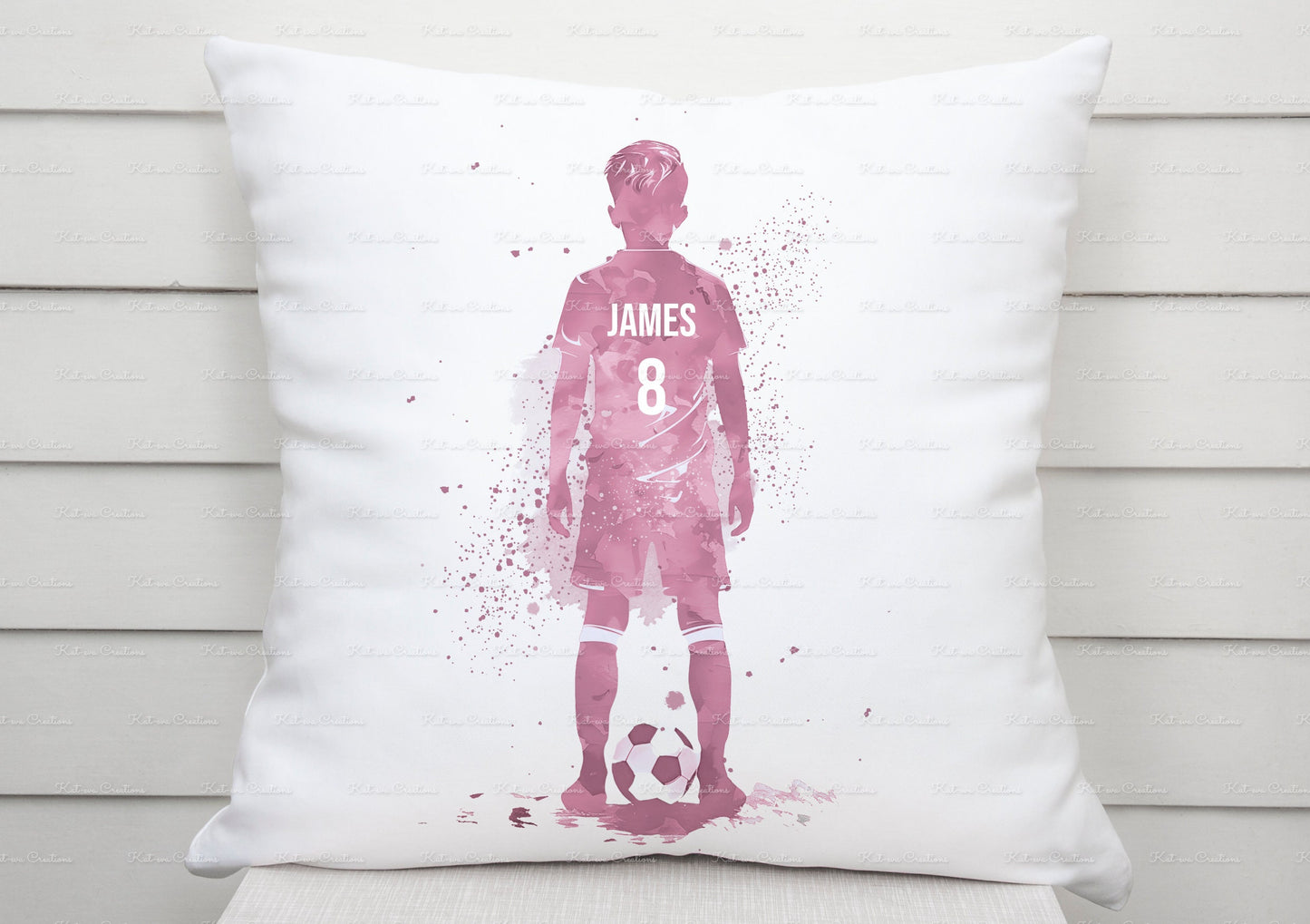 Football cushion. Personalised footballer pillow. Boys bedroom decor. Birthday or christmas gift