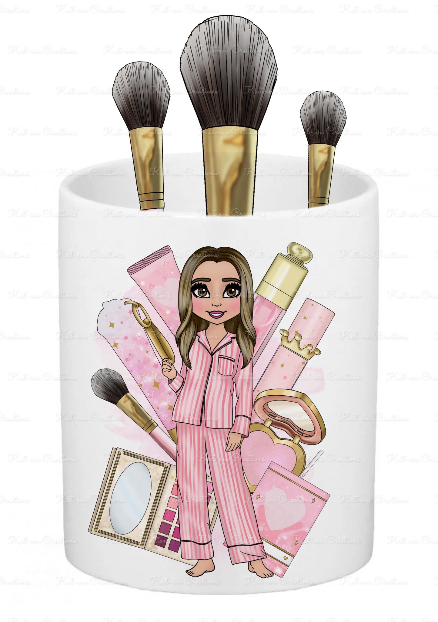 Make up brush pot. personalised mu brush pot. Easter or birthday present. ideal christmas, secret santa present or birthday gift