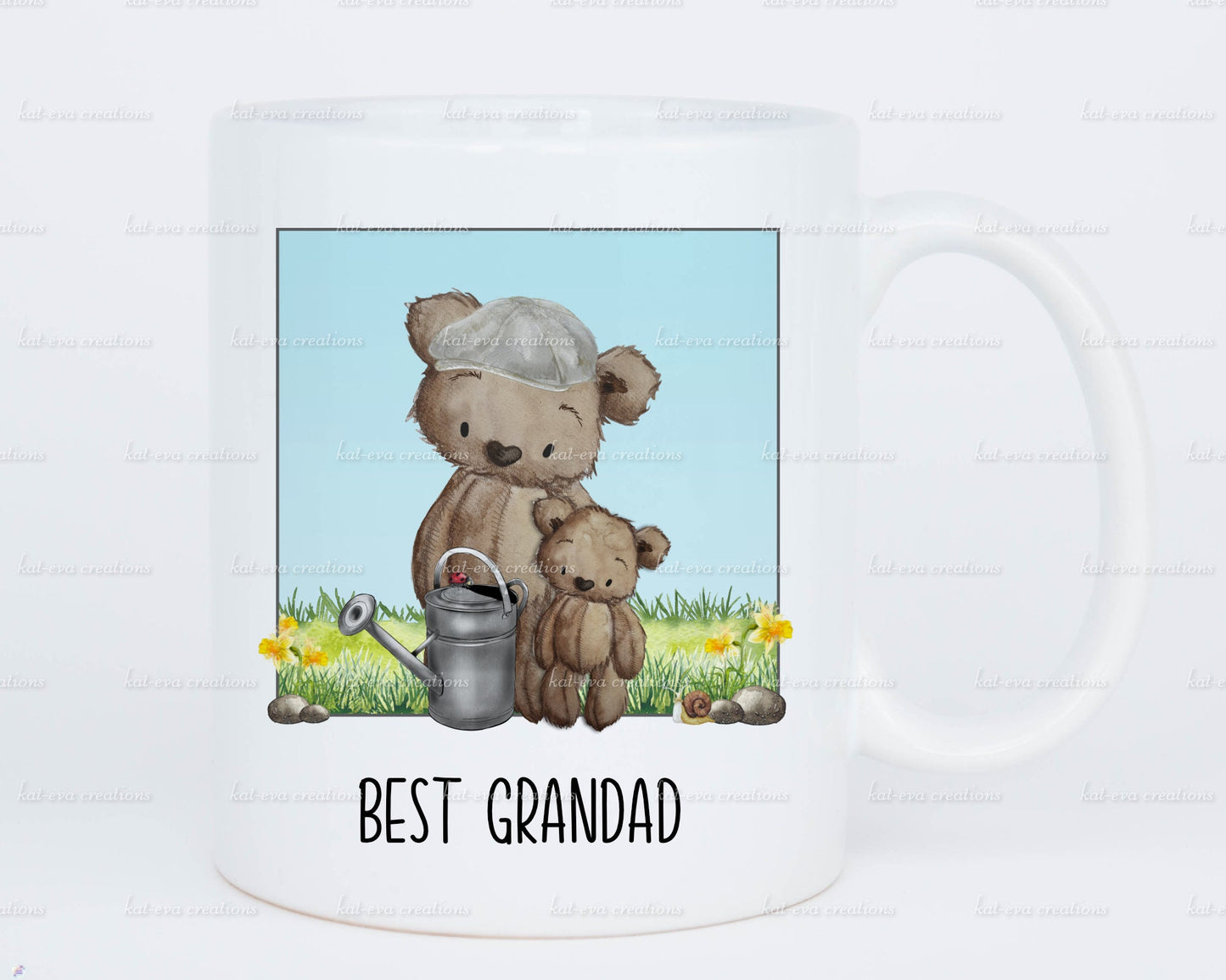 Stunning watercolour dad, grandad teddy mug or mug and coaster set. can be personalised