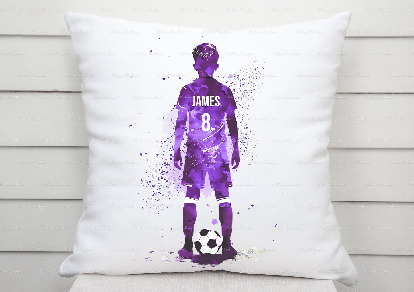Football cushion. Personalised footballer pillow. Boys bedroom decor. Birthday or christmas gift