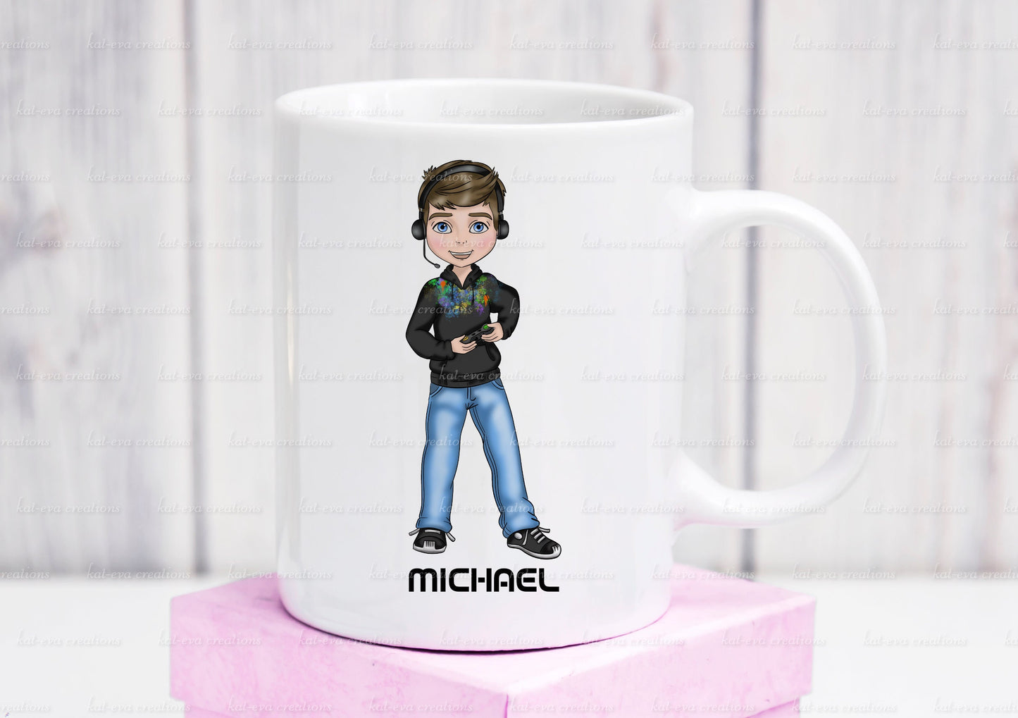 gamer mug. personalised gamer boy mug, gaming mug ideal birthday, christmas or secret santa gift. christmas eve box stocking filler