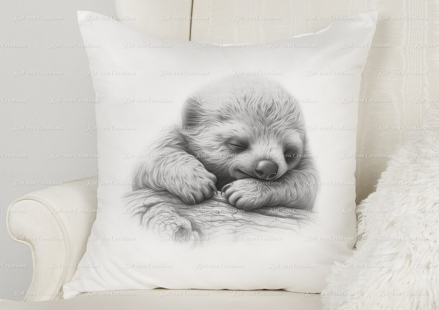 sloth cushion. personalised cute baby sloth pillow. ideal christmas, secret santa, stocking filler, or birthday gift
