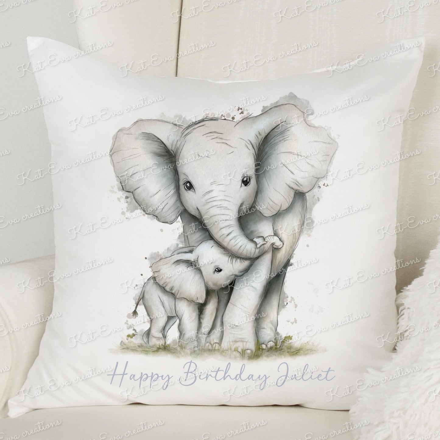 elephant personalised cushion. hedgehog mum pillow. Personalised cushion. Mothers day gift. Birthday present. mother and child
