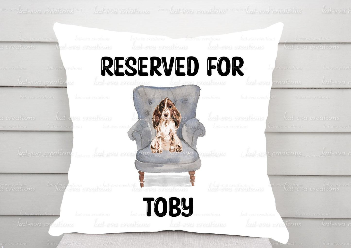 Personalised dog cushion. Lots of breeds available. spaniel, poodle, bulldog, and more
