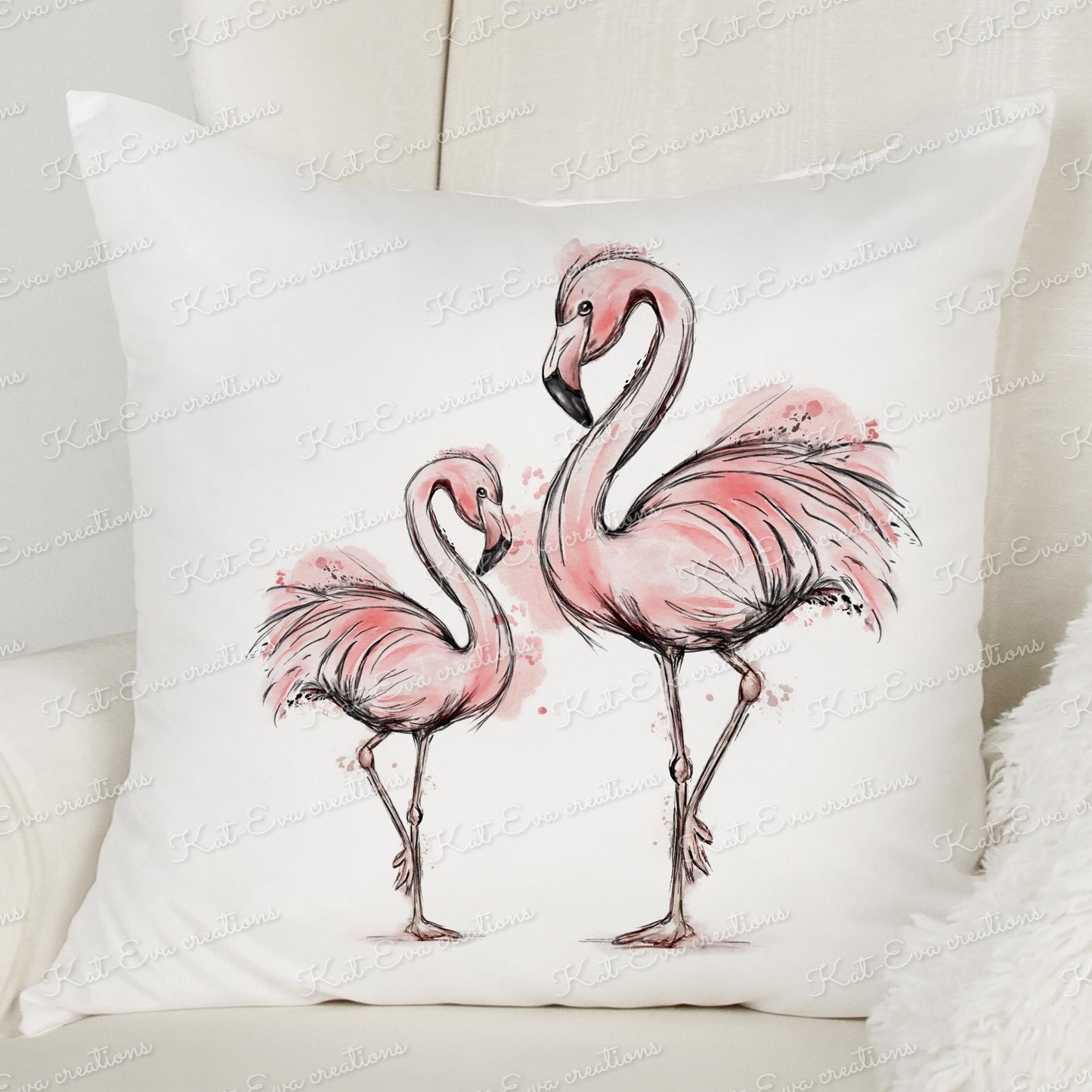 Flamingo cushion. Stunning mother's day pillow. Personalised cushion. Mothers day gift. Birthday present. Wedding, engagement, anniversary